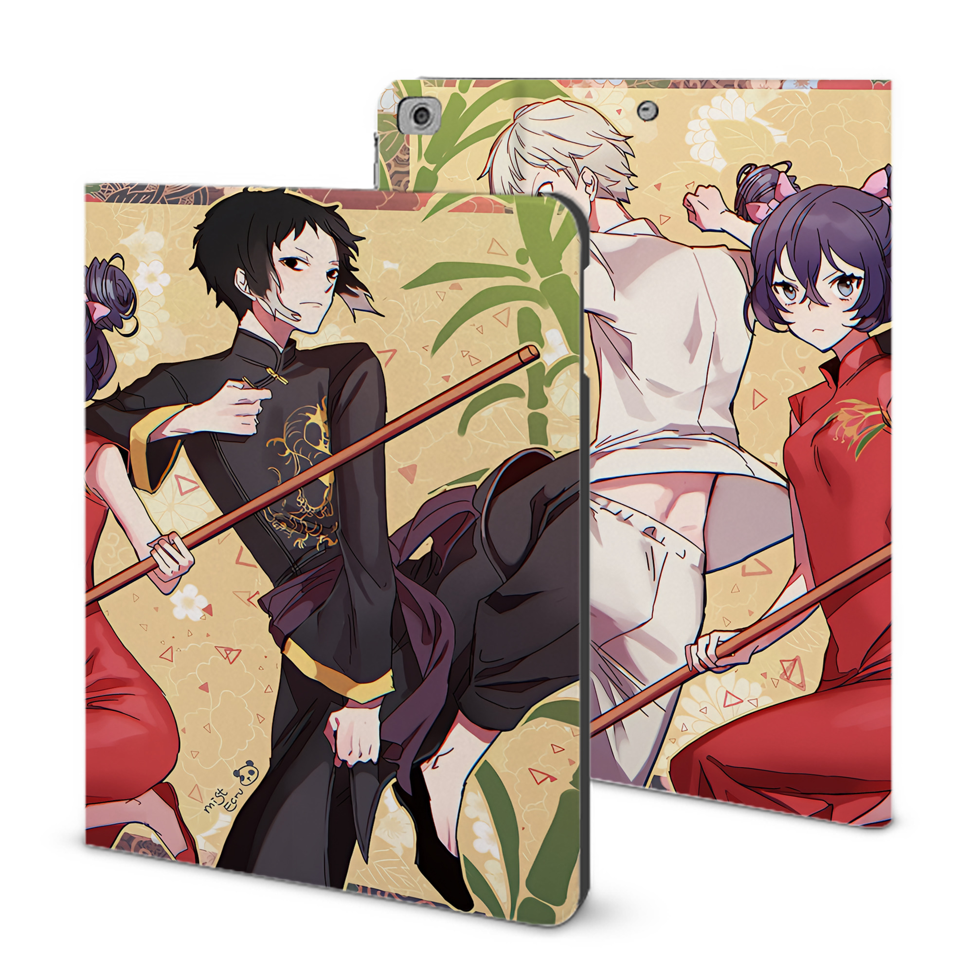 （画像用） 文豪ストレイドッグス Bungo Stray Dogs IPad ケース ブック型 PUレザー TPU 耐衝撃 軽量 薄型 ペン収納なし 全面保護 IPad 各モデル対応